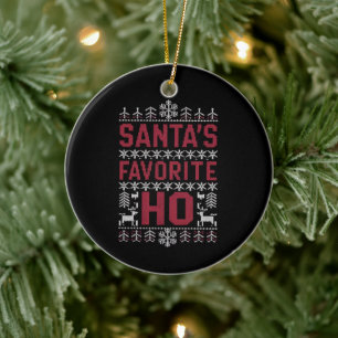 Ornamento De Cerâmica Doador de Natal Feio dos papais noeis Favoritos