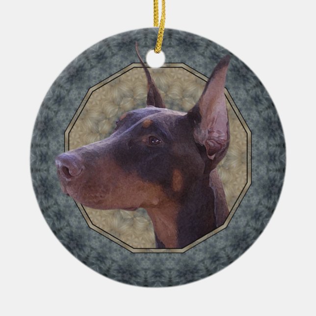 Ornamento De Cerâmica Doberman (Frente)