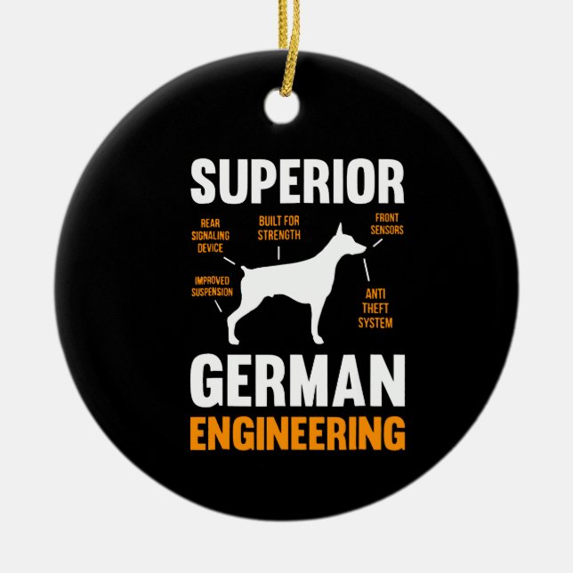 Ornamento De Cerâmica Doberman Gift | Engenharia Alemã Superior (Frente)