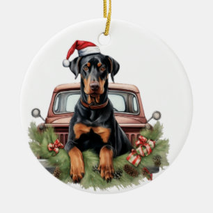 Ornamento De Cerâmica Doberman Holi