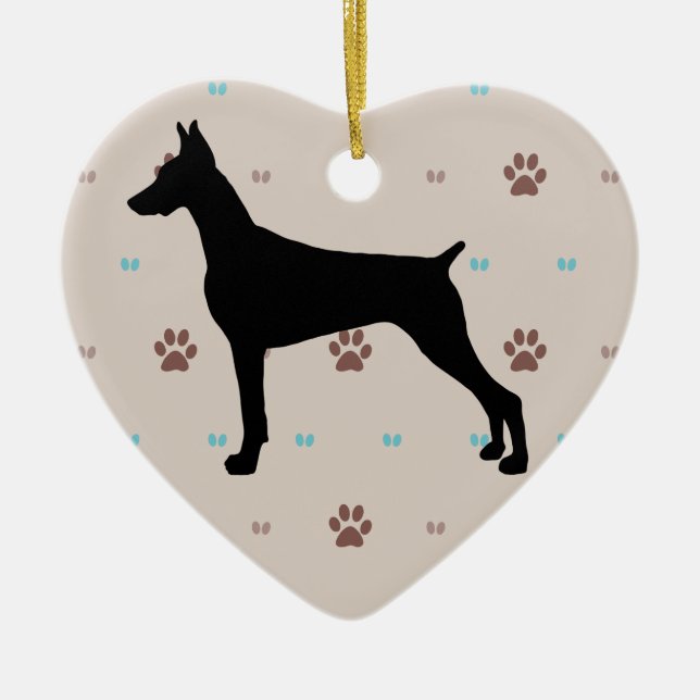 Ornamento De Cerâmica Doberman Pinscher (Frente)