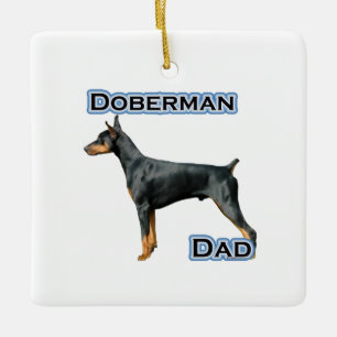 Ornamento De Cerâmica Doberman Pinscher Pai 4 - Chaveiro