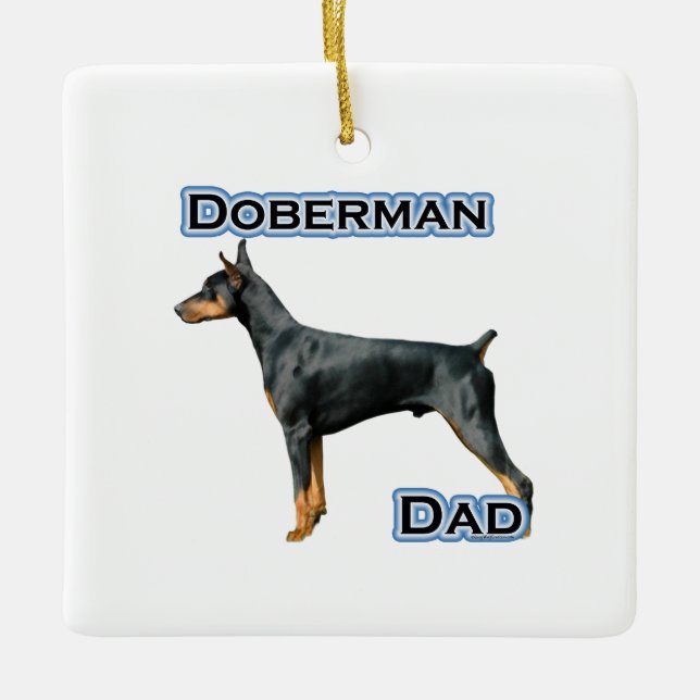 Ornamento De Cerâmica Doberman Pinscher Pai 4 - Chaveiro (Frente)