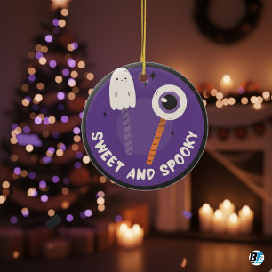 Ornamento De Cerâmica Doce e Spooky - Especial de Halloween