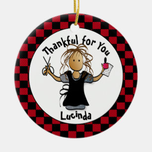 Ornamento De Cerâmica Doce Manicurista Presente - Muito Obrigado, Nail T