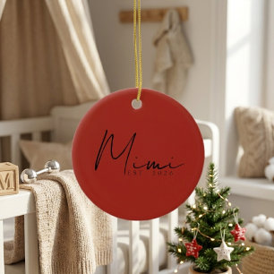 Ornamento De Cerâmica Doce Mimi Ano de Fundação Minimalista Roteiro de L