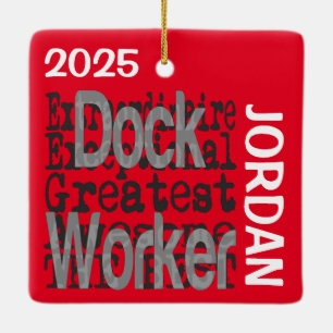 Ornamento De Cerâmica Dock Worker Extraordinaire CUSTOM