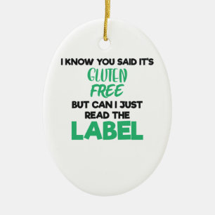 Ornamento De Cerâmica Doença Celiônica Glúten Leia O Rótulo Glúten 