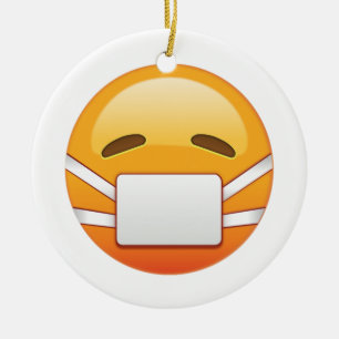 Ornamento De Cerâmica Doente - Emoji