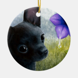 Ornamento De Cerâmica Dog 94 black Chihuahua