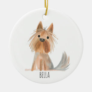 Ornamento De Cerâmica Doggy Christmas Ornament