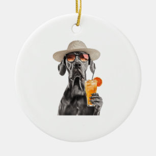 Ornamento De Cerâmica Dogue Alemão