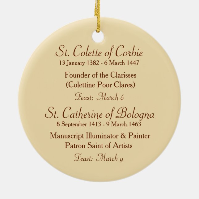 Ornamento De Cerâmica Dois Santos Pobres Clare (SAU 027) (Traseira)