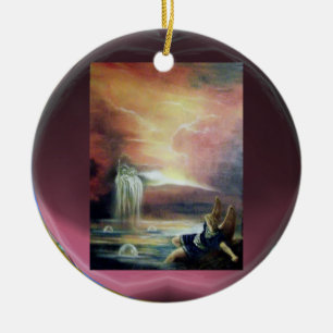 ORNAMENTO DE CERÂMICA DOIS ST JOHN E ANJO CAÍDO