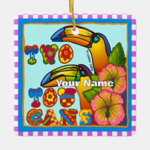 Ornamento De Cerâmica Dois Tucanos