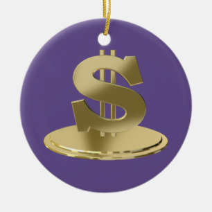 Ornamento De Cerâmica dólar ouro