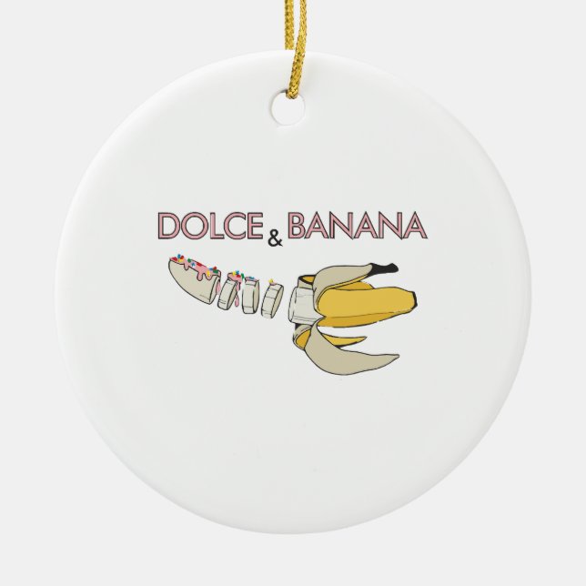 Ornamento De Cerâmica Dolce e banana (Frente)