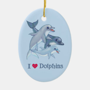 Ornamento De Cerâmica Dolphin Love