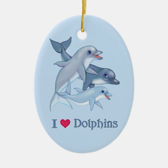 Ornamento De Cerâmica Dolphin Love (Frente)