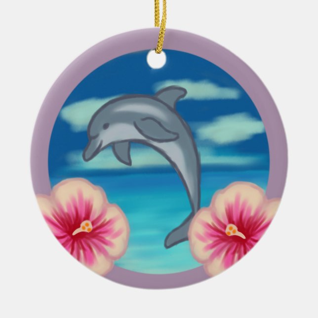 Ornamento De Cerâmica Dolphin Paradise (Frente)
