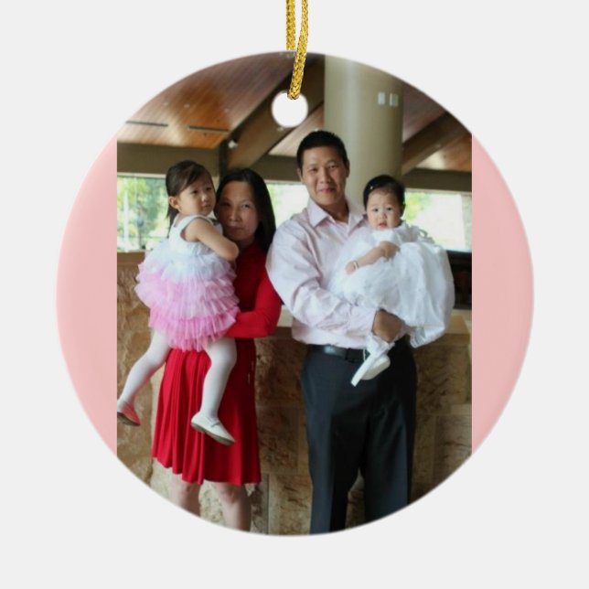 Ornamento De Cerâmica Dominic e família (Frente)