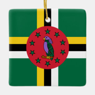 Ornamento De Cerâmica Dominica Flag