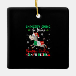 Ornamento De Cerâmica Dominick O Donkey Italiano De Natal