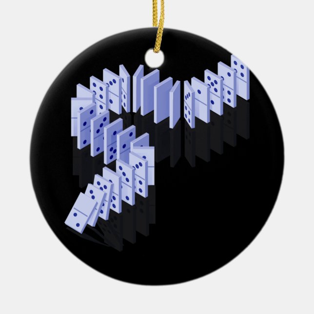 Ornamento De Cerâmica DominoAzulejos Jogador Domino Dominoes Lover Strat (Frente)