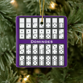 Ornamento De Cerâmica Dominoes Design Ornament