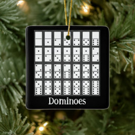 Ornamento De Cerâmica Dominoes Design Ornament