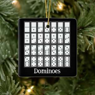 Ornamento De Cerâmica Dominoes Design Ornament