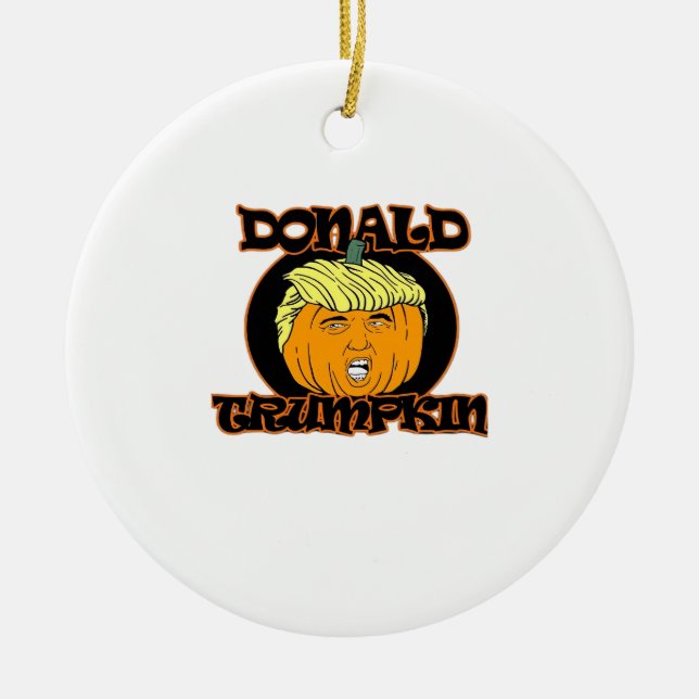 Ornamento De Cerâmica Donald Halloween Costume Trumpkin (Frente)