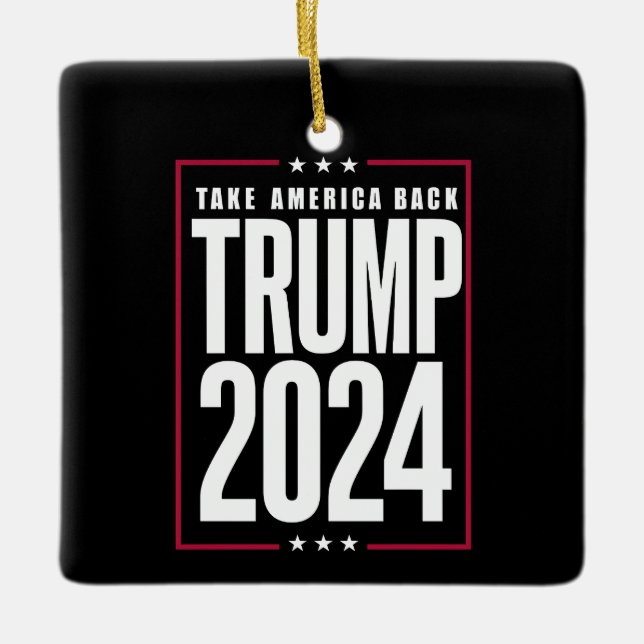 Ornamento De Cerâmica Donald Trump 2024 Retire a Eleição Americana (Frente)