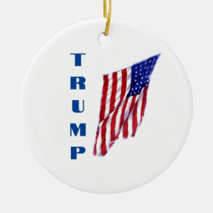 Ornamento De Cerâmica Donald Trump American Flag Pop Art