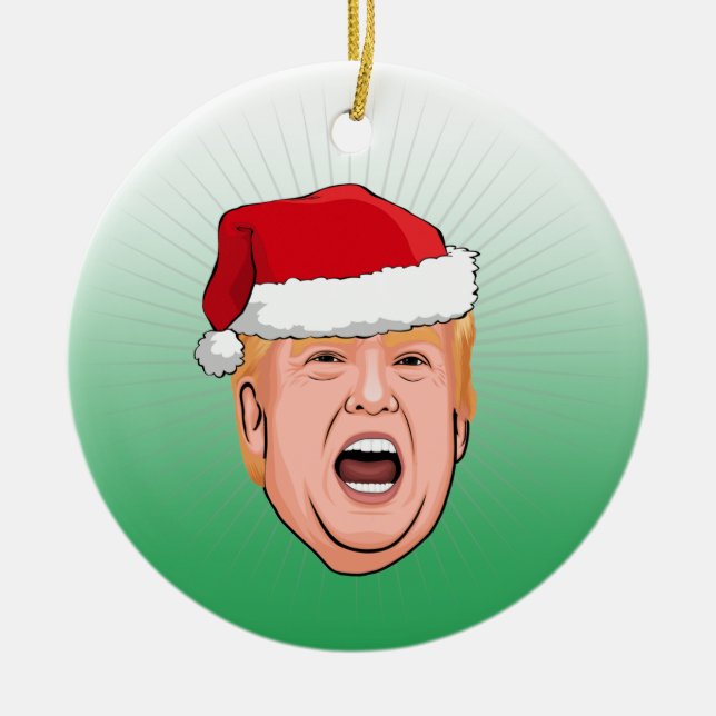 Ornamento De Cerâmica DONALD TRUMP Christmas (Frente)