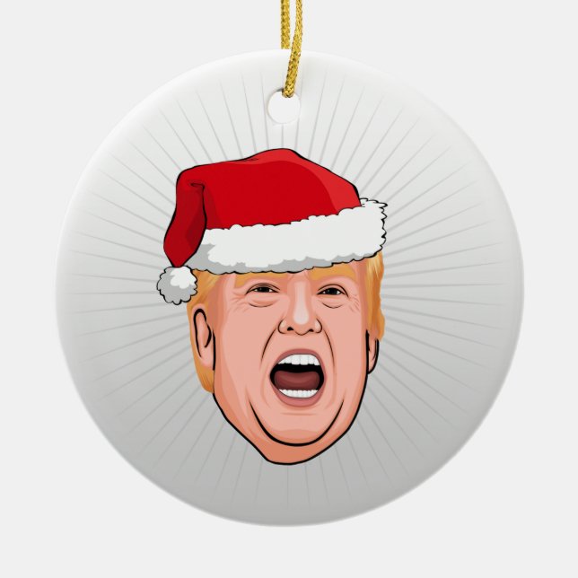 Ornamento De Cerâmica DONALD TRUMP Christmas (Frente)