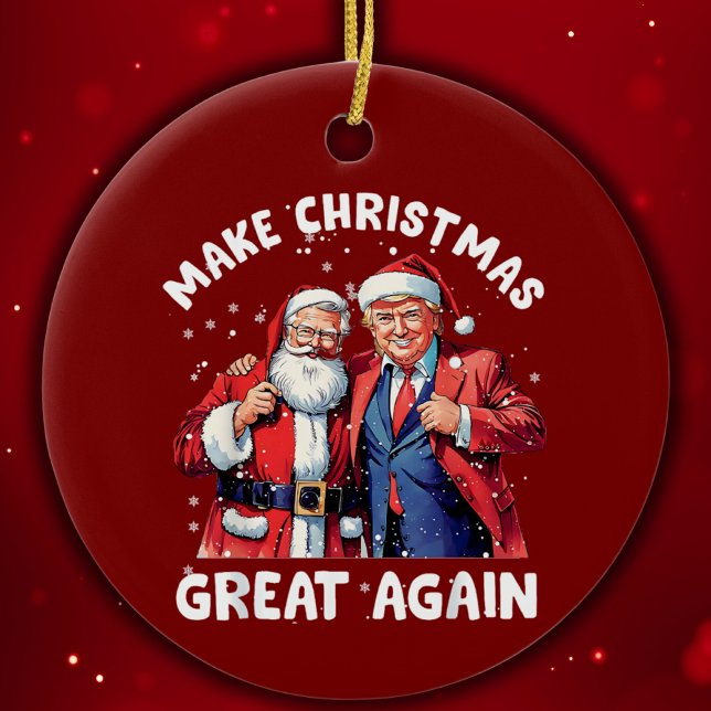 Ornamento De Cerâmica Donald Trump Santa Claus | Presente de Papais noei (Criador carregado)