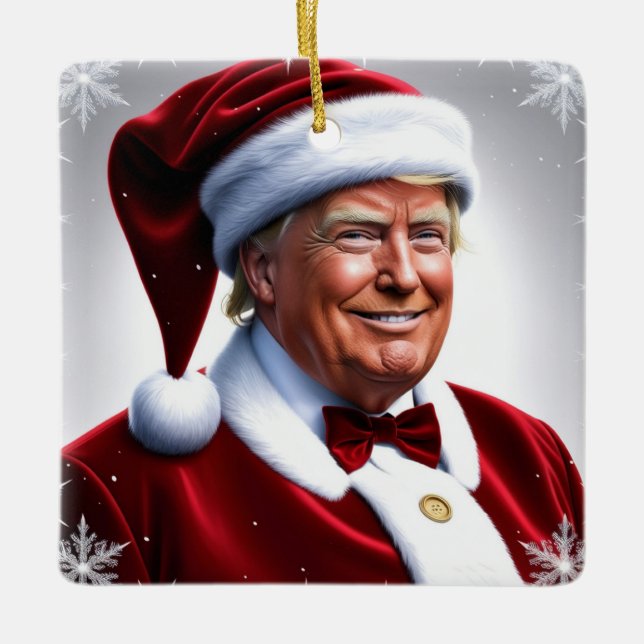 Ornamento De Cerâmica Donald Trump Santa Clause (Frente)