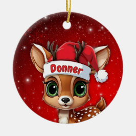 Ornamento De Cerâmica Donner Baby Deer, Fawn, Doe, Reindeer🦌 🎄