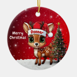 Ornamento De Cerâmica Donner Baby Deer, Fawn, Doe, Reindeer🦌 🎄