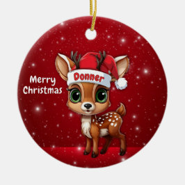 Ornamento De Cerâmica Donner Baby Deer, Fawn, Doe, Reindeer🦌 🎄