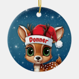 Ornamento De Cerâmica Donner Baby Deer, Fawn, Doe, Reindeer🦌🎄