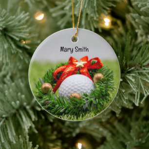 Ornamento De Cerâmica Dons de Natal para Golfe