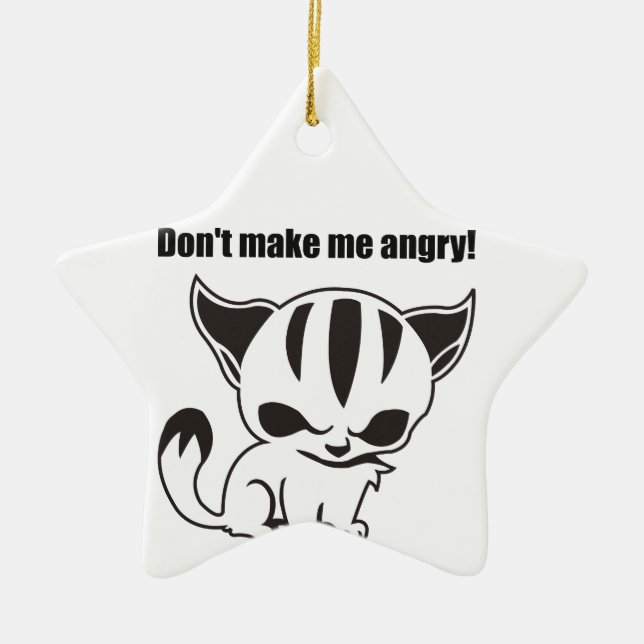 Ornamento De Cerâmica don't me make angry! Kitty (Frente)