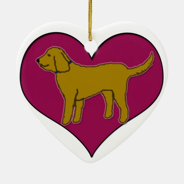 Ornamento De Cerâmica Doodle em meu coração (Verso)