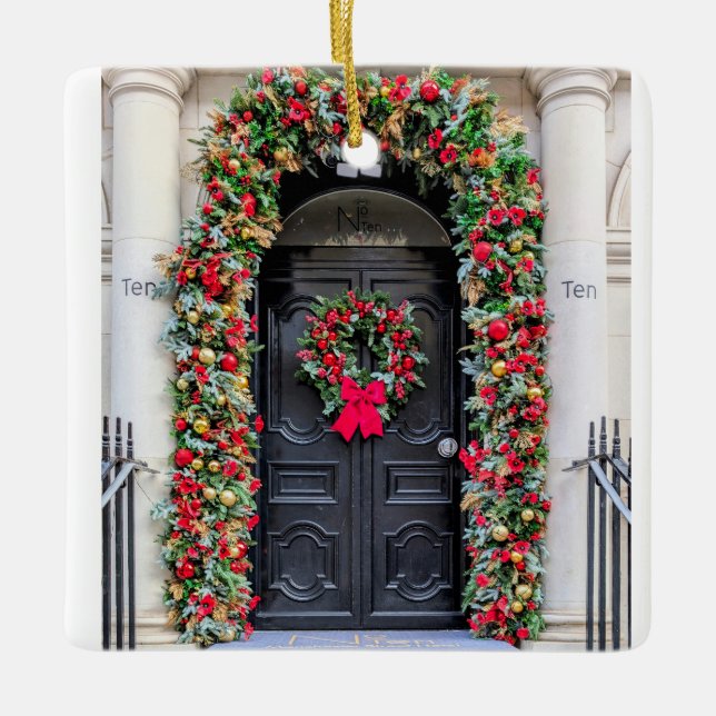Ornamento De Cerâmica Doors of London: A Festive Christmas (Frente)