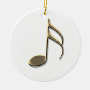 Ornamento De Cerâmica Dourada nota musical Cantora de Soprano natal