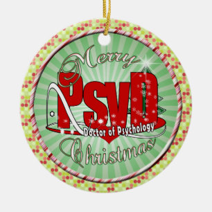 Ornamento De Cerâmica Doutor de PsyD do NATAL da psicologia