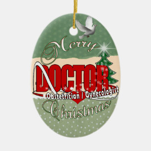 ORNAMENTO DE CERÂMICA DOUTOR DO NATAL DO GINECOLOGISTA/GINECOLOGISTA