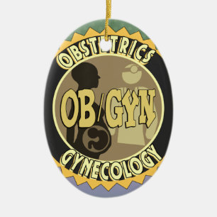 ORNAMENTO DE CERÂMICA DOUTOR FÊMEA LOGOTIPO DE OB/GYN